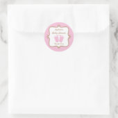 Baby roze ronde sticker (Tas)