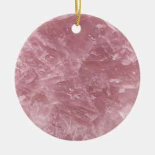 Baby roze roze kwarts kristal afdrukken keramisch ornament