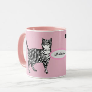 Baby Roze Tabby Cat Cats Art Animal Girls Name Mok