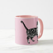 Baby Roze Tabby cat Katten Whimsical Art Mok (Voorkant rechts)