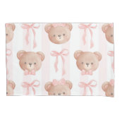 Baby Roze teddyberen en bogen Kussensloop (Voorkant)
