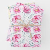 Baby Roze Waterverf Engelse Rozen Inpakpapier Vel (In situ)