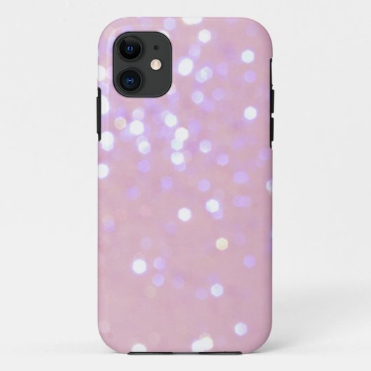 Baby Roze/Witte Glitter iPhone 5 Hoesje (Achterkant)