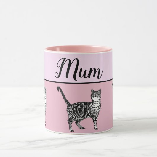 Baby roze witte tablet katten kattenkat Whimsical  Mok (Midden)