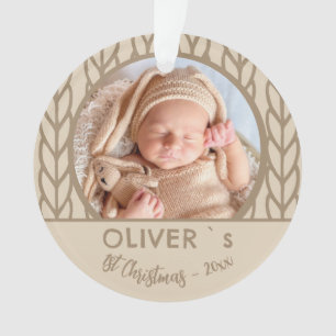Baby`s 1e kerst Brei foto Ornament