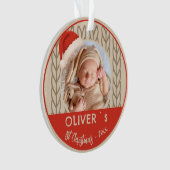 Baby`s 1st Christmas Santa Hat Knitting Photo (devant)