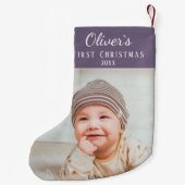 Baby`s eerste kerstfoto kleine kerstsok (Achterkant)