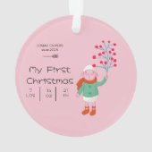 Baby’s First Christmas - Cute Lamb art on pink (dos)