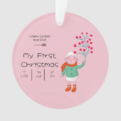 Baby’s First Christmas - Cute Lamb art on pink (devant)