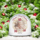Baby’s First Christmas Gold Wreath Photo  (Noël)