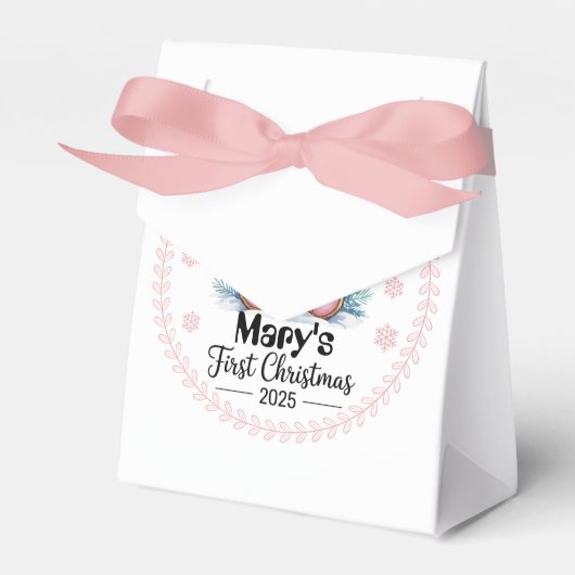 Baby’s First Christmas Personalised Favor Boxes –  Bedankdoosjes (Voorkant Zijde)