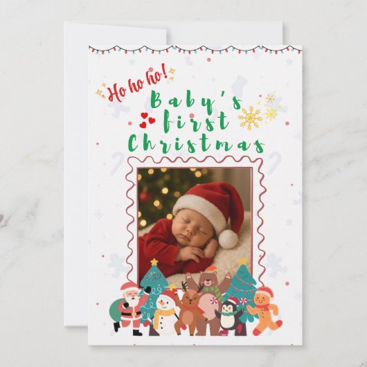 Baby’s First Christmas Personalized  Kaart (Voorkant)