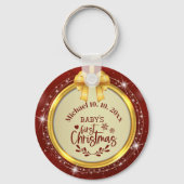 Baby’s First Christmas, Red Snowflake, 2-Sided Sleutelhanger (Achterkant)