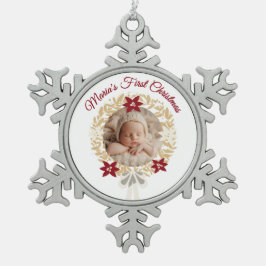 Baby’s First Christmas Snowflake Photo Ornament