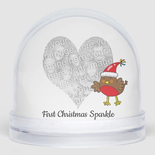 Baby’s First Christmas Sparkle Keepsake Sneeuwbol (Voorkant)