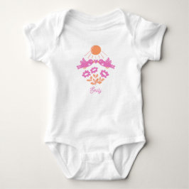 Baby’s First Spring Bodysuit – Pink Birds Daisy