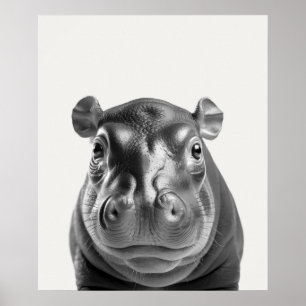 Baby Safari African Oerwoud Animals Hippopotamus Poster