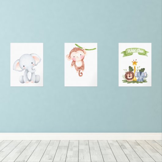 Baby Safari Animal Wall Decor (Parquet)