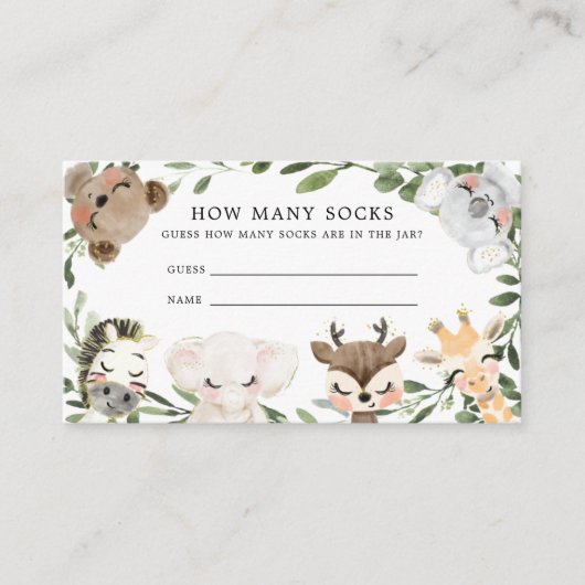 Baby Safari Devine Combien De Chaussettes Carte (Devant)