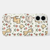 Baby Safari Dier met Doodle Flowers Case-Mate iPhone Case (Achterkant (horizontaal))