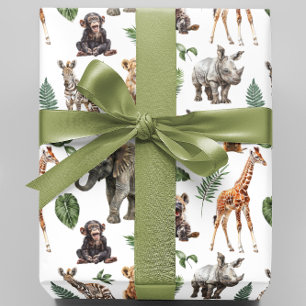 Baby Safari Dieren Cadeaupapier