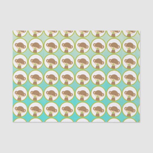 Baby Safari Monkey met Pacifier Pattern Tissuepapier (Voorkant)
