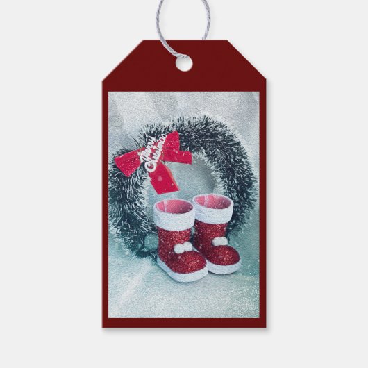 Baby Santa Boots Cadeaulabel (Voorkant)
