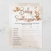 BABY SCATTERGORIES Baby shower Game Schattige Beer Kaart (Voorkant / Achterkant)