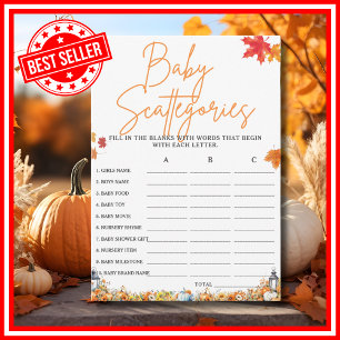BABY SCATTERGORIES Baby Shower Spel LITTLE PUMPKIN Kaart