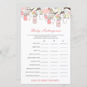 Baby Scattergories Baby Shower Spel PRINTED (Voorkant / Achterkant)