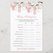 Baby Scattergories Baby Shower Spel PRINTED (Voorkant)