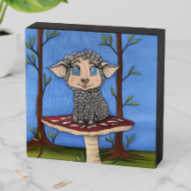 Baby Schaap op Paddenstoel