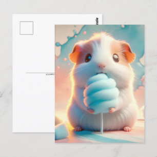 Baby, schattig dier met katoenen snoep, postcrossi briefkaart