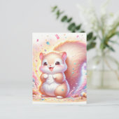 Baby, schattige dierlijke eekhoorn, Postcrossing Briefkaart (Staand voorkant)