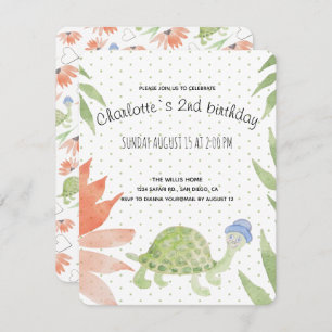 Baby schildpad Waterverf met handbeschilderd Save The Date