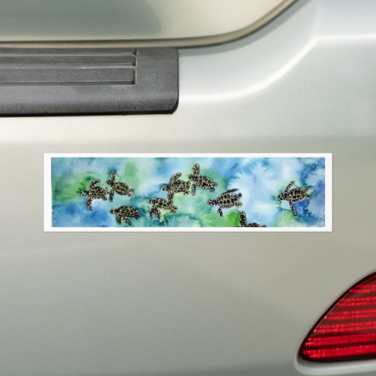 baby schildpadden van zee reptielen van dieren bumpersticker (Op auto)