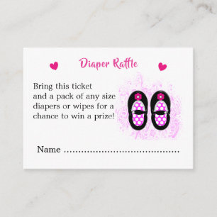 Baby Schoenen Baby shower Luier Raffle Informatiekaartje