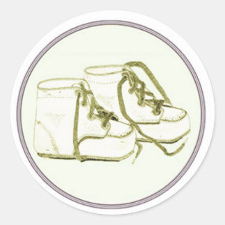 Baby Schoenen Baby shower Stickers Geel