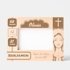 Baby Schrift + De Maagd Maria gegraveerde lijsten Lijstjes