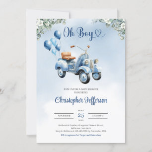 Baby scooter ballonnen eucalyptus jongen Baby show Kaart