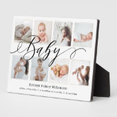 Baby Script Photo Collage Keepakes & Birth Stats Fotoplaat (Zijkant)