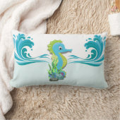 Baby Seahorse | Coussin Lumbar bleu (Couverture)