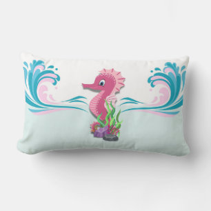 Baby Seahorse   Coussin Lumbar rose