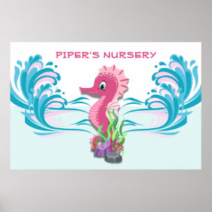 Baby Seahorse Roze, speciaal aangepast 36 x 24-i Poster