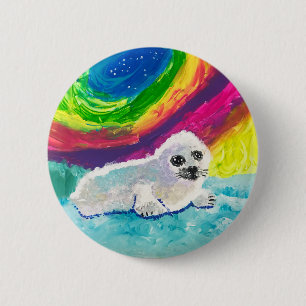 Baby Seal "Kunst voor kinderen" Ronde Button 5,7 Cm