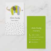 Baby Services Cute Elephant Visitekaartje (Voorkant / Achterkant)