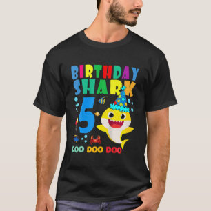 Baby Shark 5th Birthday Boy Girl 5 Year Old Gift T-shirt