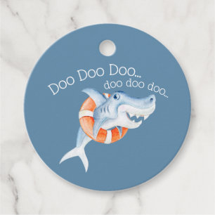 Baby shark baby shower blauwe waterverf dank u bedankjes labels