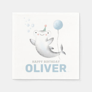 Baby Shark Balloon Kind Birthday Napkin Servet