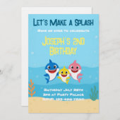 Baby Shark Birthday Invitation (Devant / Derrière)